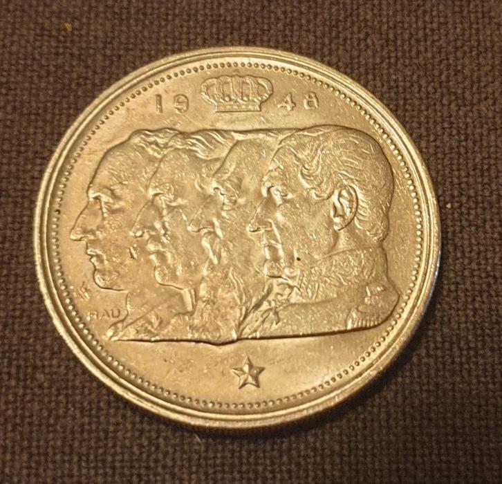 100 francs - 4 rois type dynastie en Français 1948, Postzegels en Munten, Munten | België, Losse munt, Zilver, Zilver, Ophalen of Verzenden