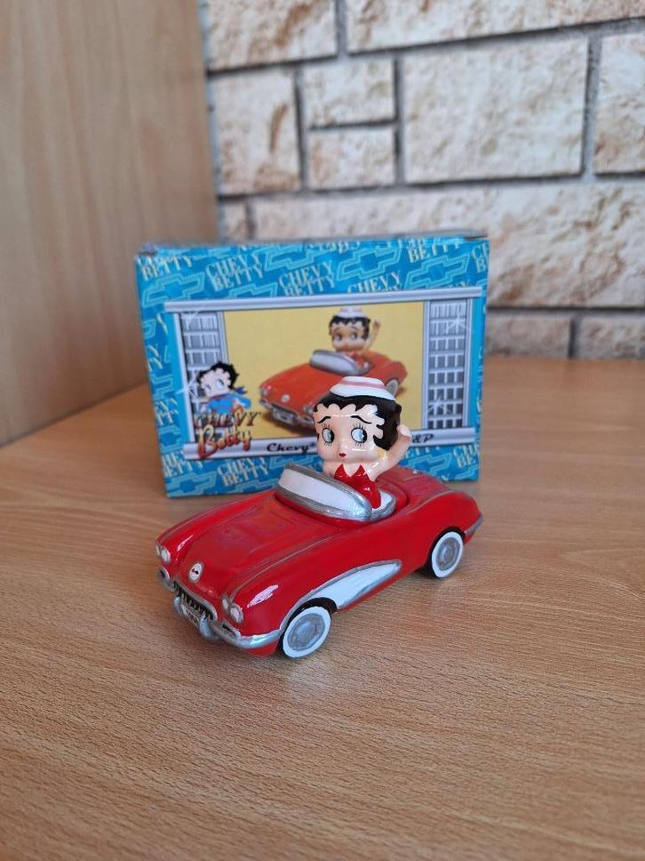 Betty Boop Corvette zeldzaam porselein, Verzamelen, Beelden en Beeldjes, Nieuw, Mens, Ophalen of Verzenden