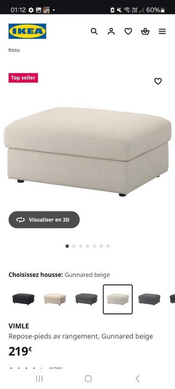 Ikea Canapé pouf VIMLE, Enlèvement, Comme neuf