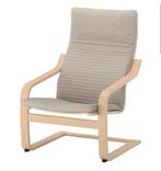 2 IKEA POANG fauteuils van gebleekt eiken/beige kussens, Huis en Inrichting, Ophalen, Gebruikt