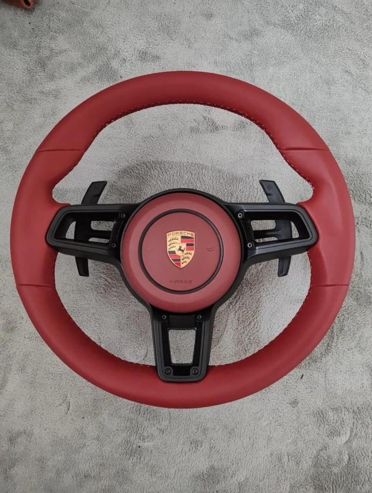Porsche stuur leer compleet rood sportief zwart, Auto-onderdelen, Besturing, Porsche, Nieuw, Ophalen of Verzenden