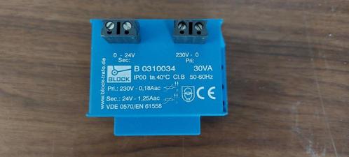 transformateur block b0310034 - p 0.18a 230vac s 1.25a 24vac, Hobby en Vrije tijd, Elektronica-componenten, Gebruikt, Ophalen