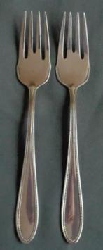 WMF 90 500 Perlrand 2x Verzilverde Visvork 18cm Set, Verzenden, Zo goed als nieuw
