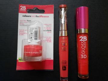 Lot Gloss 3D Bourjois + Gloss 3D & vernis 2B / rouge beschikbaar voor biedingen