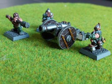 Canon et catapulte Warhammer Dwarfs OOP Metal, Enlèvement ou Envoi, Figurine(s), Avec peinture, Warhammer