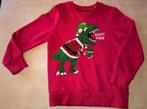 Mooie rode kersttrui dino, maat 134, Kinderen en Baby's, Kinderkleding | Maat 134, C&A, Verzenden, Jongen of Meisje, Trui of Vest