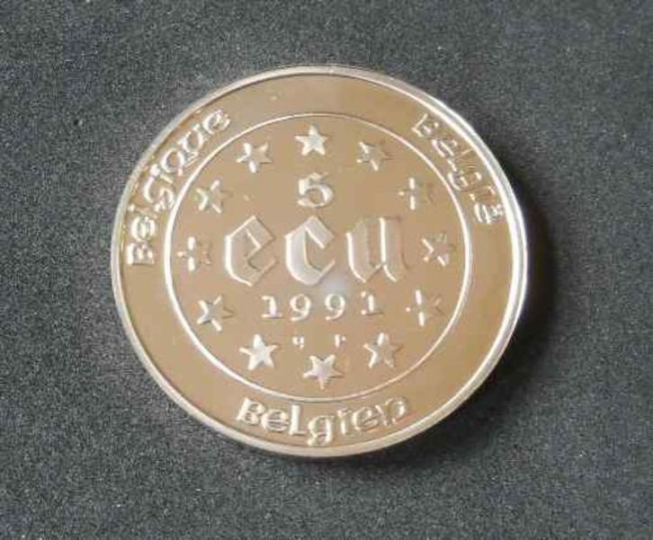 5 Ecu 1991 Belgique, Postzegels en Munten, Munten | België, Ophalen of Verzenden