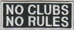 No Clubs No Rules stoffen opstrijk patch embleem, Motoren, Accessoires | Overige, Nieuw