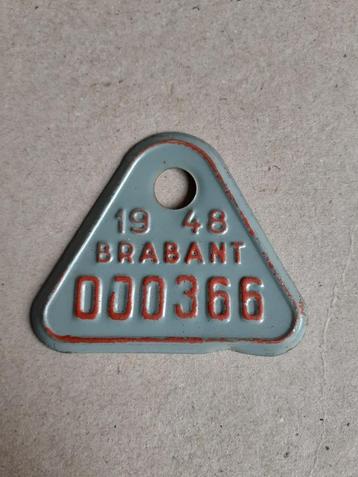 Fietsplaat taksplaat Brabant 1948 tandem  beschikbaar voor biedingen