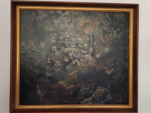 Schilderij Renaat Saey: bergdorp (jaren '60), Antiek en Kunst, Kunst | Schilderijen | Klassiek, Ophalen of Verzenden