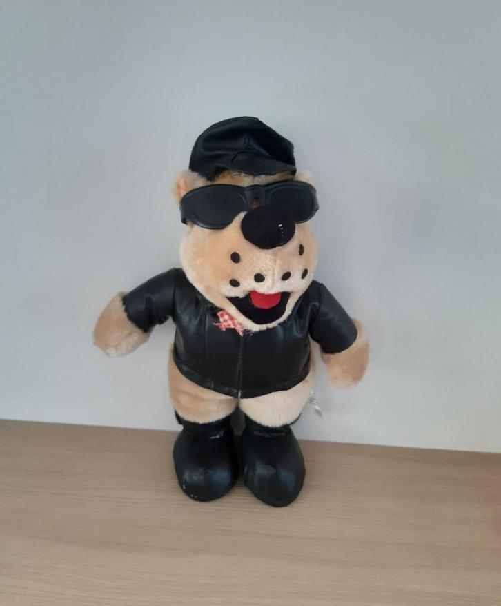 Een knuffelbeer gekleed als motard (35 cm), Kinderen en Baby's, Speelgoed | Knuffels en Pluche, Zo goed als nieuw, Beer, Ophalen of Verzenden