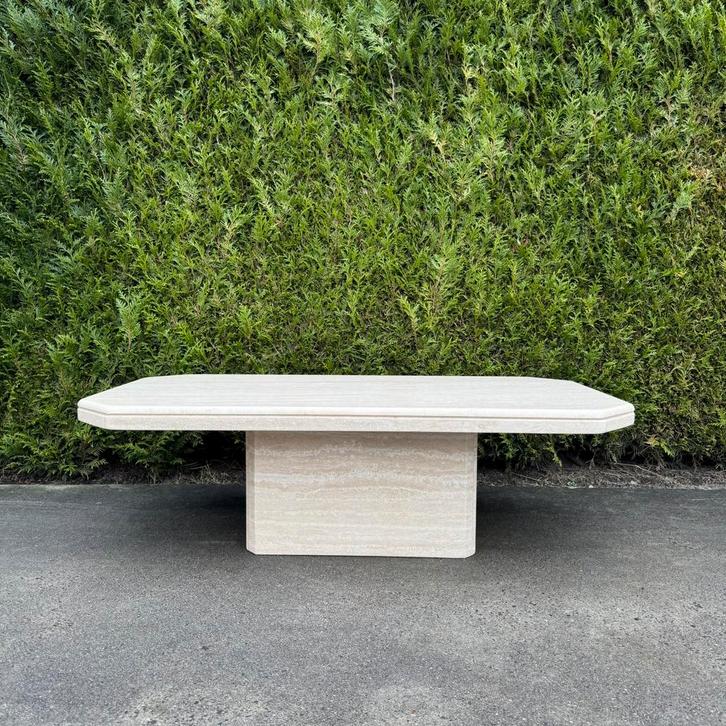 Travertin salontafel, Antiquités & Art, Antiquités | Meubles | Tables, Enlèvement