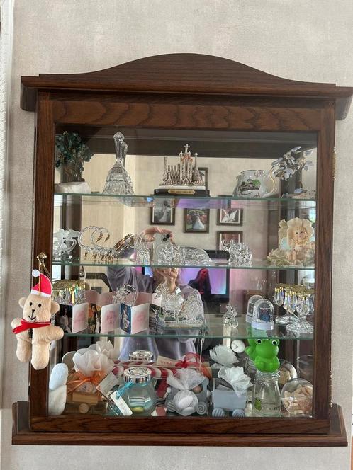 Vitrine kasten, Huis en Inrichting, Kasten | Vitrinekasten, Gebruikt, Met deur(en), Glas, Ophalen