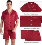 Korte satijnen pyjama voor heren | GRATIS LEVERING, YUSHOW, -, Verzenden, -