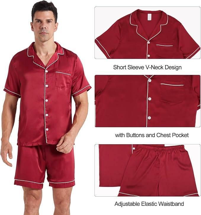 Korte satijnen pyjama voor heren | GRATIS LEVERING, Kleding | Heren, Pyjama's, Nieuw, Verzenden