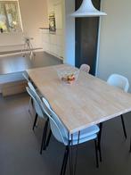 Houten tafel met hairpin legs, Ophalen, Gebruikt, 50 tot 100 cm, Vijf personen of meer