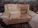 Lederen 2-zit zetel, Huis en Inrichting, Zetels | Zetels, Ophalen, Gebruikt, Tweepersoons, Leer
