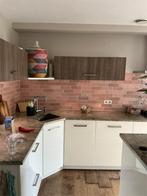 Luxe mat grijze hoekkeuken + GEDEMONTEERD DIRECT BESCHIKBAAR, Huis en Inrichting, Ophalen of Verzenden, Zo goed als nieuw, Met kookeiland