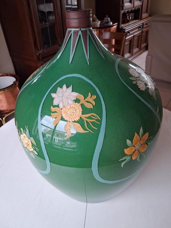 Vintage grote groene vaas, Antiek en Kunst, Curiosa en Brocante, Ophalen