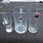 Jupiler 3 glazen Flut 25cl, 0,5bierpul , Tauro 33cl , 50j, Ophalen, Gebruikt, Glas of Glazen, Jupiler