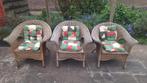 3 rotan stoelen, lounge! Weinig gebruikt!, Jardin & Terrasse, Chaises de jardin, Rotin, Enlèvement, Utilisé