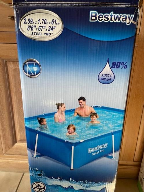 BESTWAY RECHTHOEKIG ZWEMBAD MET VERWARMING, Tuin en Terras, Zwembaden, Zo goed als nieuw, Opzetzwembad, Minder dan 80 cm, 200 tot 400 cm