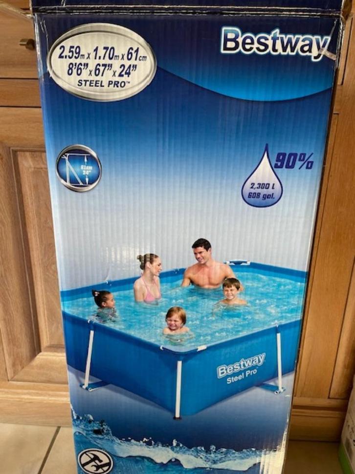 BESTWAY RECHTHOEKIG ZWEMBAD MET VERWARMING, Tuin en Terras, Zwembaden, Zo goed als nieuw, Opzetzwembad, Minder dan 80 cm, 200 tot 400 cm