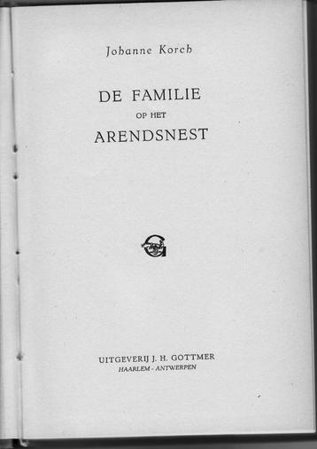  Johanne Korch “De familie op het arendsnest” beschikbaar voor biedingen