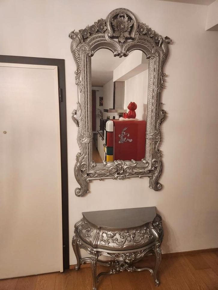 Prachtig set spiegel en comode barok rococo, Antiek en Kunst, Antiek | Spiegels, Ophalen