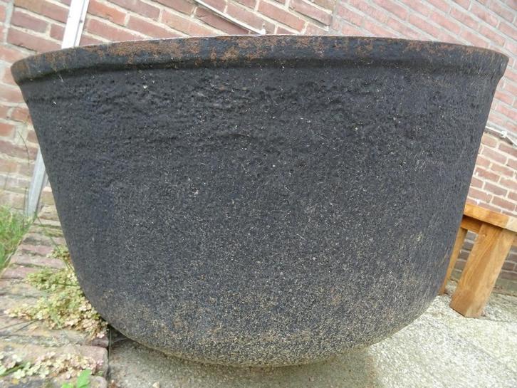 Antieke bloembak smeedijzeren bloembak drinkbak koeien 92cm, Tuin en Terras, Bloembakken en Plantenbakken, Gebruikt, Metaal, Tuin