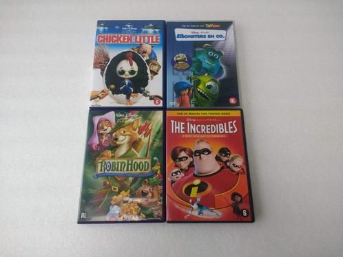 Chicken Little, Monsters en Co, Robin Hood, The Incredibles, Cd's en Dvd's, Dvd's | Tekenfilms en Animatie, Gebruikt, Ophalen of Verzenden
