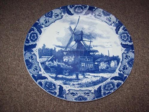 DELFT Blauw-Set van 2 grote borden, Antiek en Kunst, Curiosa en Brocante, Ophalen