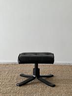 Vintage Deense zwarte ottoman, 1970, Huis en Inrichting, Ophalen, Zo goed als nieuw