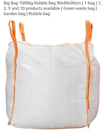 Big Bag 1000 kg NIEUW — Puin-, tuin- of afvalzak — 90x beschikbaar voor biedingen