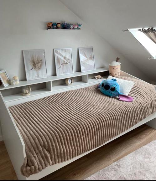 Slaapbank, Huis en Inrichting, Slaapkamer | Bedden, Zo goed als nieuw, Eenpersoons, Beige, Ophalen