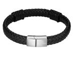 Rotorcraft braided leather bracelet/armband t.w.v € 54,95, Bijoux, Sacs & Beauté, Noir, Cuir, Enlèvement ou Envoi, Neuf