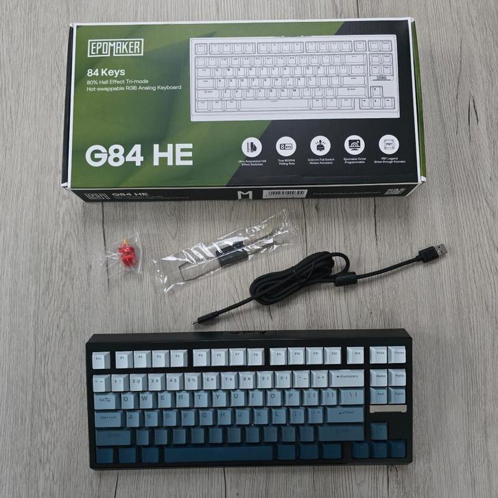 Epomaker G84 HE - Mechanische Toetsenbord, Computers en Software, Toetsenborden, Zo goed als nieuw, Qwerty, Draadloos, Gaming toetsenbord