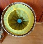 Vintage rotan luster hanglamp, Huis en Inrichting, Lampen | Hanglampen, Ophalen of Verzenden, Stof