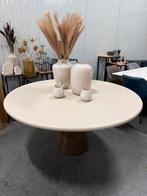 Eettafel in mortex met massieve eikenpoot, Maison & Meubles, Neuf, 100 à 150 cm, Cinq personnes ou plus, Moorstraat 55