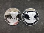 Bijzonder setje - 2025 Somalia elephant - 2 x 1 oz silver, Postzegels en Munten, Munten | Afrika, Ophalen of Verzenden, Overige landen