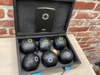 PÉTANQUE SET IN HOUTEN KOFFERTJE " WILLIAM LAWSON'S, Ophalen, Zo goed als nieuw