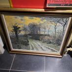 Schilderij van H . Hallier 68 cm x 52 cm ., Antiek en Kunst, Kunst | Schilderijen | Klassiek, Ophalen