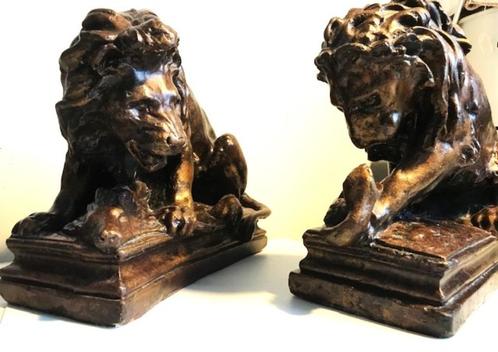 Leeuwen Barye Boekensteunen gepatineerd vintage😍😎🤗🎁👌, Antiek en Kunst, Kunst | Beelden en Houtsnijwerken, Ophalen of Verzenden
