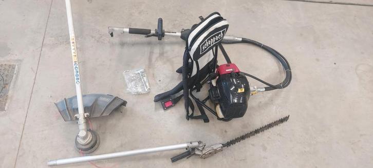 Scheppach multifunctionele tuinmachine heggenschaar enz, Tuin en Terras, Heggenscharen, Zo goed als nieuw, Ophalen