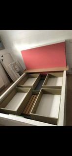 Zeer stevig roze houten bed 150x200, Ophalen, Zo goed als nieuw, Hout, Overige kleuren