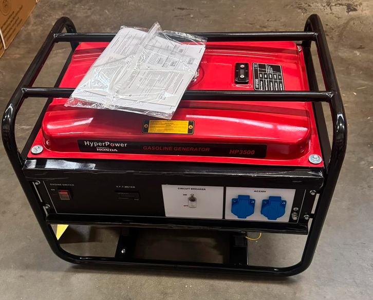 Aggregaat  Hp3500 HONDA GP200 motor Noodstroom (NIEUW), Doe-het-zelf en Bouw, Aggregaten, Nieuw, Benzine, Minder dan 5 kVA, Elektrisch startend