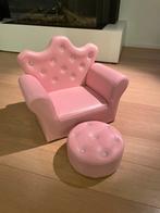 Kunstleder kindersofa “Princess” met poef, Kinderen en Baby's, Zo goed als nieuw, Ophalen, Stoel(en)