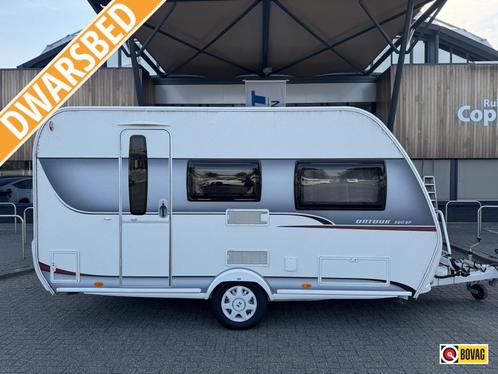 Hobby On Tour 390 SF 2016 BRAND 3M VOORTENT!, Caravans en Kamperen, Caravans, tot en met 4, 750 - 1000 kg, Treinzit, Hobby, Vast bed