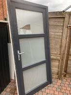 Pvc voordeur antraciet zie foto’s, Ophalen, Zo goed als nieuw, Glas