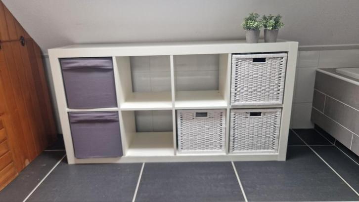 Wandkast / opbergkast met vakken ikea kallax wit, Huis en Inrichting, Kasten | Wandmeubels, Gebruikt, Ophalen